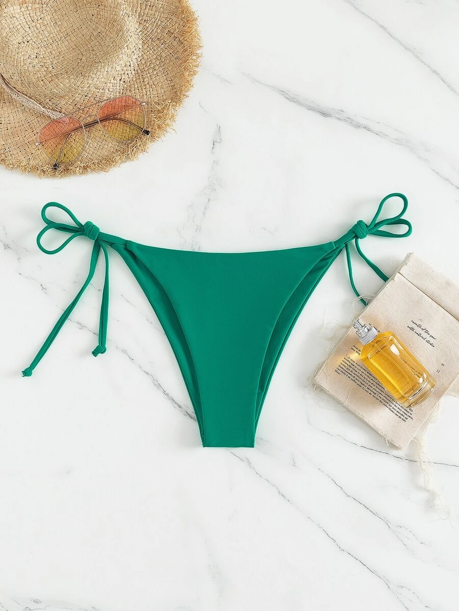 Tie Side Bikini Bottom - Green - View 1