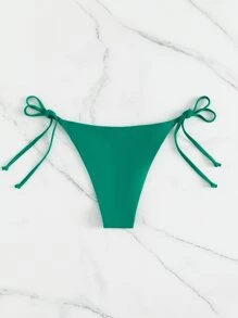 Tie Side Bikini Bottom - Green - View 2