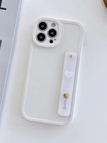 Hộp đựng điện thoại màu đồng nhất với giá đỡ dây đeo cổ tay - trắng - Xem 3