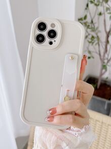 Hộp đựng điện thoại màu đồng nhất với giá đỡ dây đeo cổ tay - trắng - Xem 4