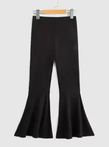 Girls Flare Leg Trousers - Black - View 1