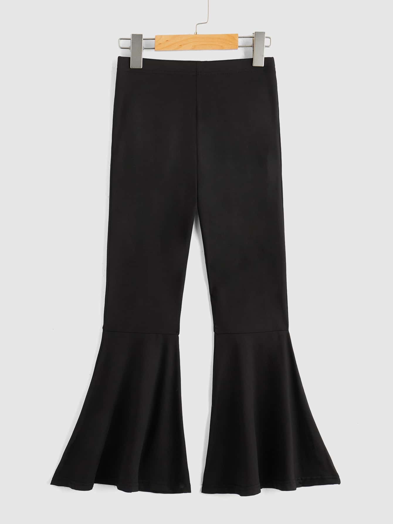 Girls Flare Leg Trousers - Black - View 1