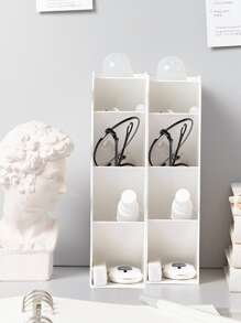 1pc Multifunction Desktop Storage Rack - White - View 2