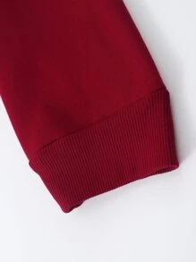 Manfinity Homme Men Geo Print Thermal Lined Sweatshirt - Burgundy - View 3