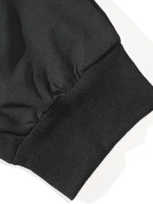 Manfinity 男士卡通圖形束口腰運動褲 - 黑色 - 查看 4