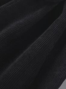 Toddler Girls Paperbag Waist Trousers - Black - View 4