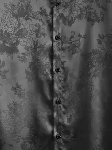 Manfinity RSRT 男士花卉圖案提花緞面襯衫