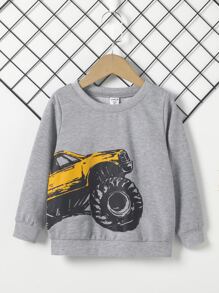 Toddler Boys Car Print Sweatshirt - Grey - View 1