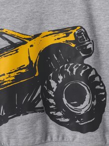 Toddler Boys Car Print Sweatshirt - Grey - View 3