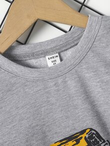 Toddler Boys Car Print Sweatshirt - Grey - View 4