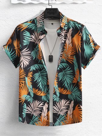 Manfinity RSRT Hombres Camisa con estampado tropical sin camiseta