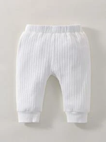 SHEIN 2 Pantalones Sólidos Para Bebé Recién Nacido Niño - Multicolor - Ver 2