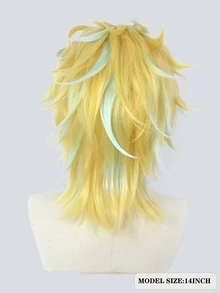 Peluca sintética cosplay de dos tonos corto recto - Multicolor - Ver 2