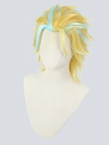 Peluca sintética cosplay de dos tonos corto recto - Multicolor - Ver 4