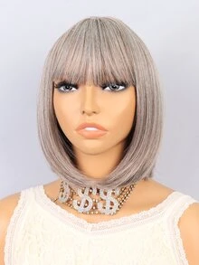 带刘海的直发合成假发 - 彩色 - 查看 6