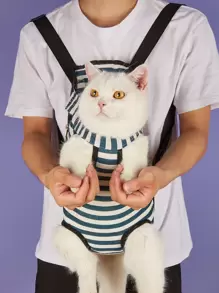 1pc Polyester Mesh Breathable Pet Carrier Backpack, Suitable For Small/Medium Pets Outdoor Travel - Multicolor - View 1