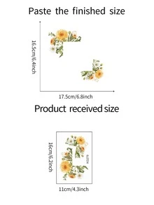 1 pieza Pegatina de pared de enchufe de interruptor con patrón de flor - Multicolor - Ver 6