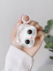 可愛的3d獨角貓設計圓扣耳機盒套,兼容apple Airpods Airpods1/2 Airpods Pro - 無色 - 查看 1
