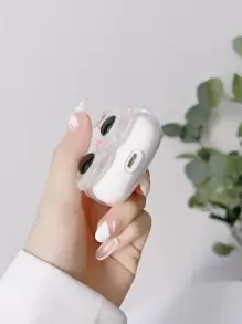 可愛的3d獨角貓設計圓扣耳機盒套,兼容apple Airpods Airpods1/2 Airpods Pro - 無色 - 查看 3