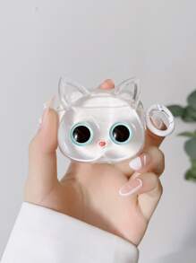 可愛的3d獨角貓設計圓扣耳機盒套,兼容apple Airpods Airpods1/2 Airpods Pro - 無色 - 查看 4