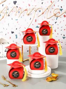 6pcs Graduation Hat Design Packaging Box - Multicolor - View 2
