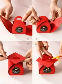 6pcs Graduation Hat Design Packaging Box - Multicolor - View 8