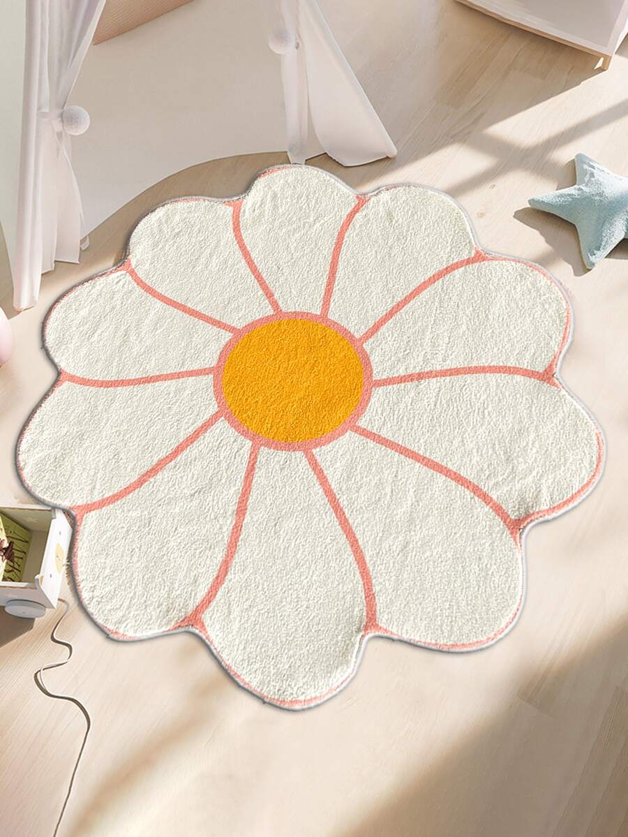 1pc Floral Design Faux Cashmere Circular Cradle Chair, Hammock, Or Floor Mat For Bedroom Or Kids' Room - Multicolor - View 1