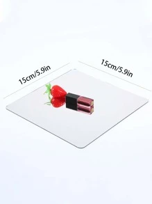 1pc Square Mirror Wall Sticker - Silver - View 5