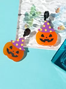 Halloween Pumpkin Decor Drop Earrings - Multicolor - View 1