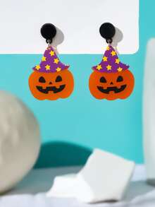 Halloween Pumpkin Decor Drop Earrings - Multicolor - View 2