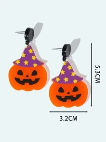 Halloween Pumpkin Decor Drop Earrings - Multicolor - View 4