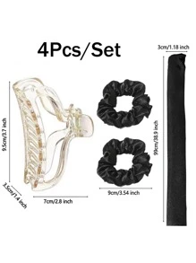 卷发器带 1 个夹子和 2 个发环组合装 EVA 海绵泡沫睡眠卷发器无加热懒散卷发器