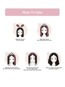 卷发器带 1 个夹子和 2 个发环组合装 EVA 海绵泡沫睡眠卷发器无加热懒散卷发器