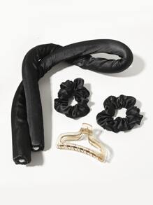 卷发器带 1 个夹子和 2 个发环组合装 EVA 海绵泡沫睡眠卷发器无加热懒散卷发器