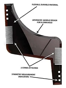 1pc Large Mustache Template And 1pc Mustache Shaving Razor - Black - View 4