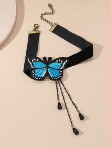 Gargantilla con diseño de mariposa - Negro - Ver 2