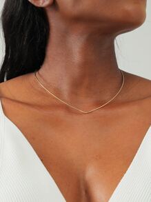 極簡風格袖口頸鏈 - 金黃色 - 查看 1