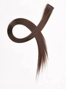 夾片長款直筒合成纖維接髮 - Dark Brown - 查看 1