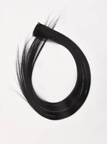 Clip In Long Straight Synthetic Hair Extension - Black - View 3