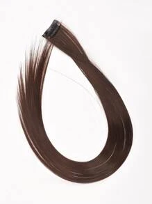 夾片長款直筒合成纖維接髮 - Dark Brown - 查看 4