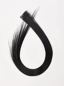 Clip In Long Straight Synthetic Hair Extension - Black - View 4