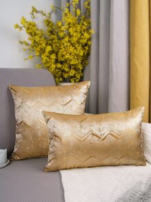Vỏ gối trang trí màu vàng, trang trí ghế sofa bằng lụa giả Jacquard - Vàng - Xem 7