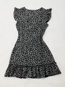 Franclia 荷葉邊小碎花圖案洋裝