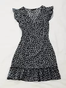 Franclia 荷葉邊小碎花圖案洋裝