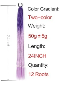 Trenza de pelo sintético de ombré largo - Morado - Ver 5