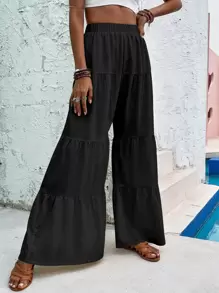 Breezaya Ruffle Hem Wide Leg Pants Fall Cloth For Women