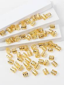 40 件镂空波西米亚嬉皮风格发圈适合日常造型适合校园约会度假日常旅行波西米亚金色头饰发夹 - 金色 - 查看 2