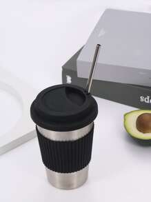 1 套可重复使用金属饮用吸管 304 不锈钢坚固弯直饮料吸管金属吸管可重复使用吸管圣诞礼物 - 銀色 - 查看 5