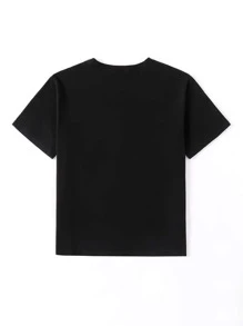 SHEIN LUNE Camisetas de Tallas grandes Animal Casual - Negro - Ver 2