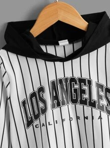 SHEIN Tops con trai lớn Lá thư Sọc Giải trí - trắng - Xem 3